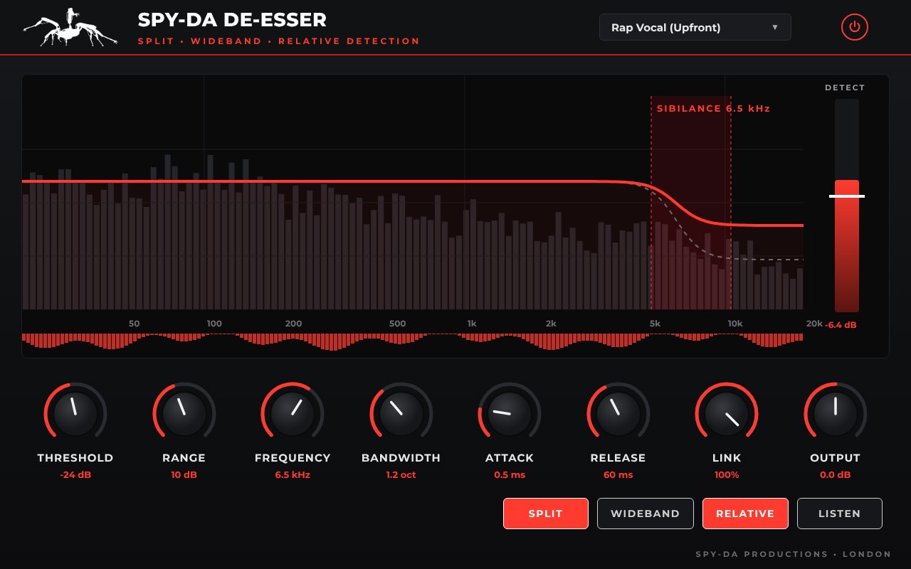 Spy-da De-Esser plugin window
