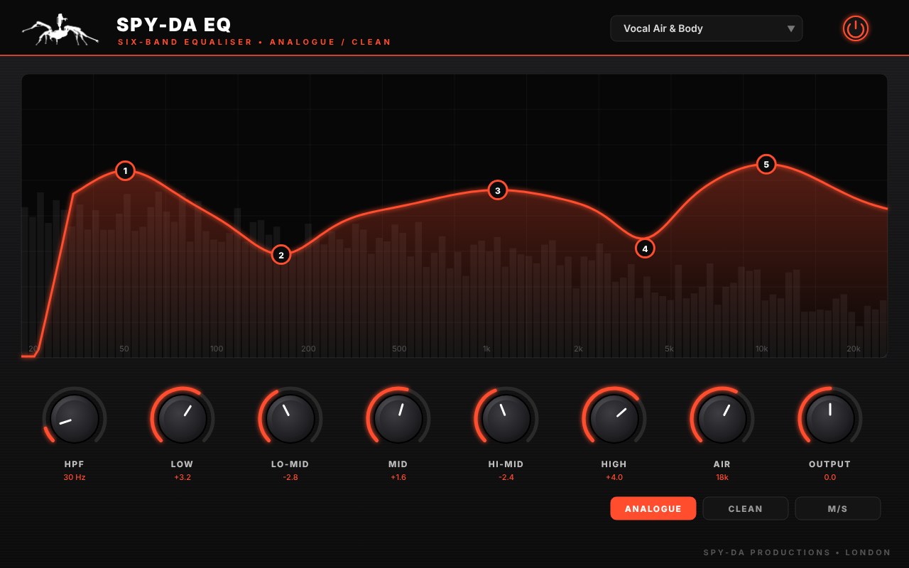 Spy-da EQ plugin interface