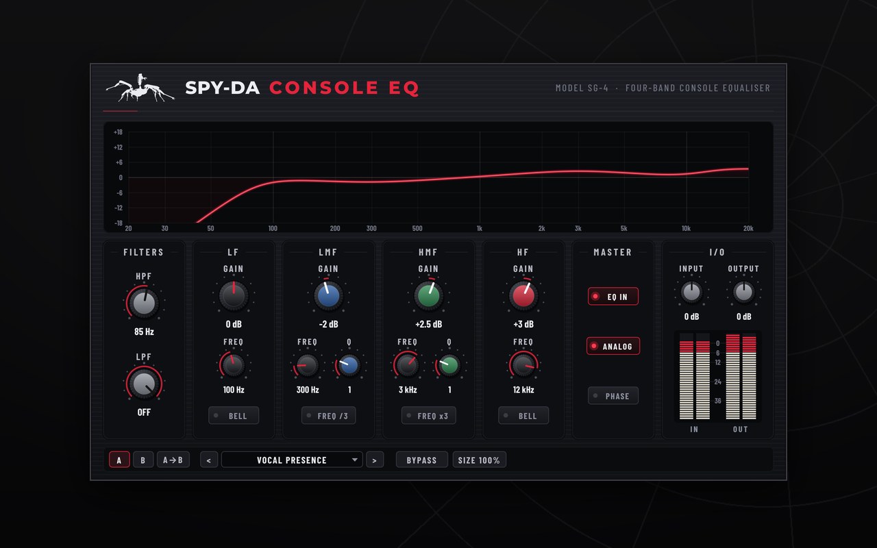 Spy-da Console EQ plugin interface