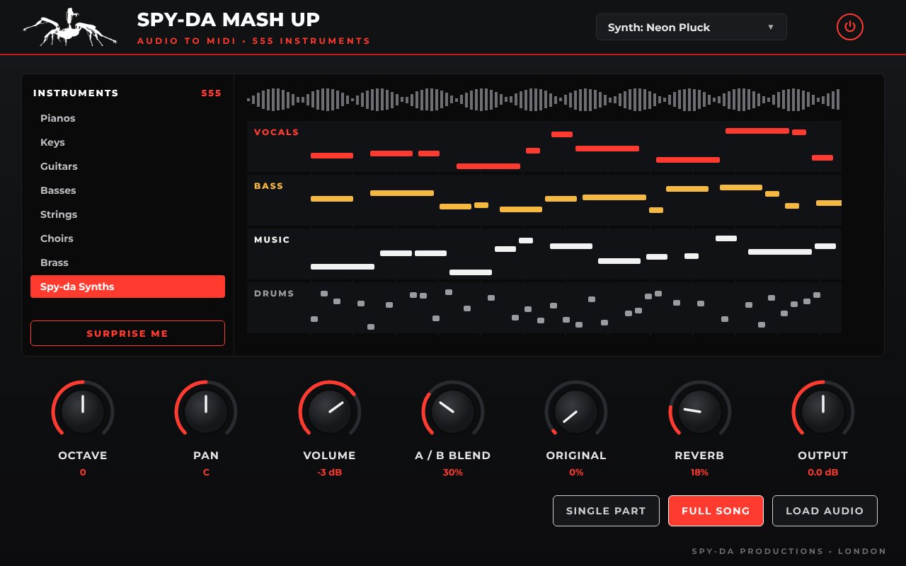 Spy-da Mash Up plugin window
