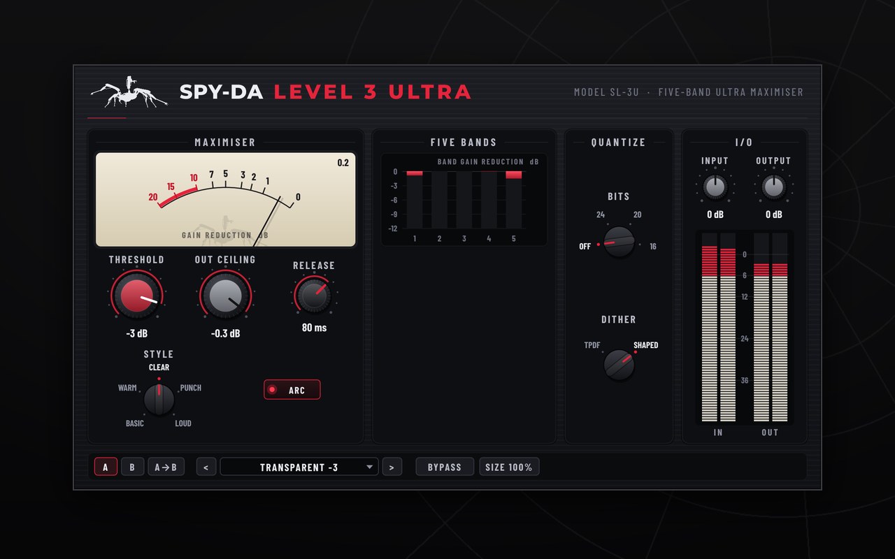 Spy-da Level 3 Ultra plugin interface