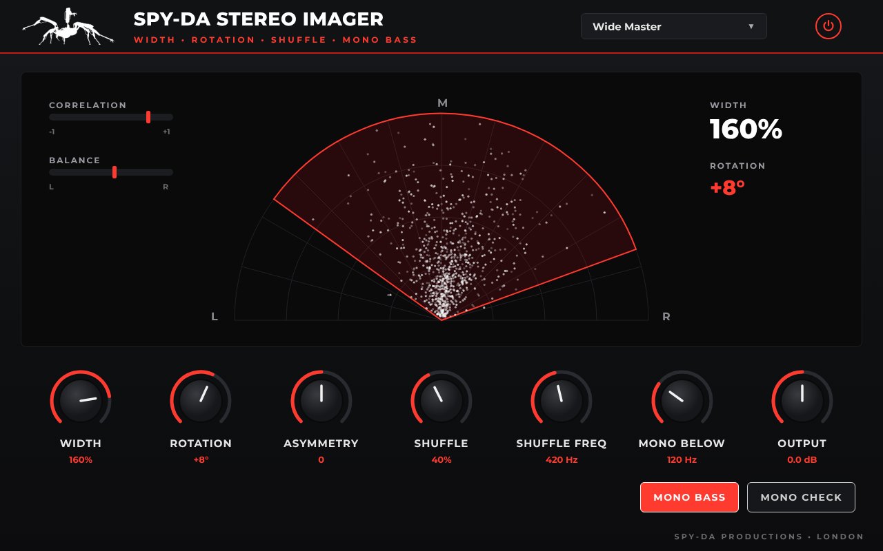 Spy-da Stereo Imager plugin window