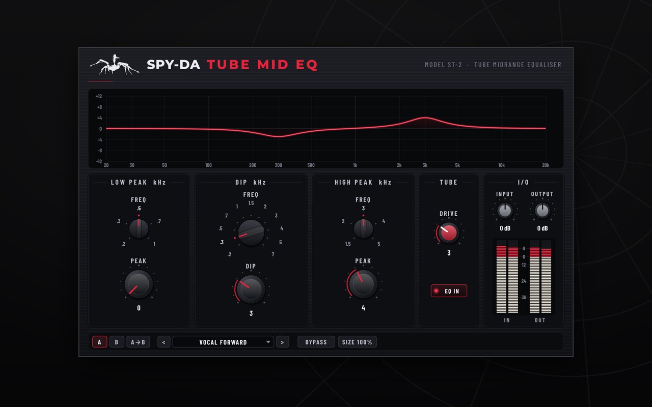 Spy-da Tube Mid EQ plugin interface