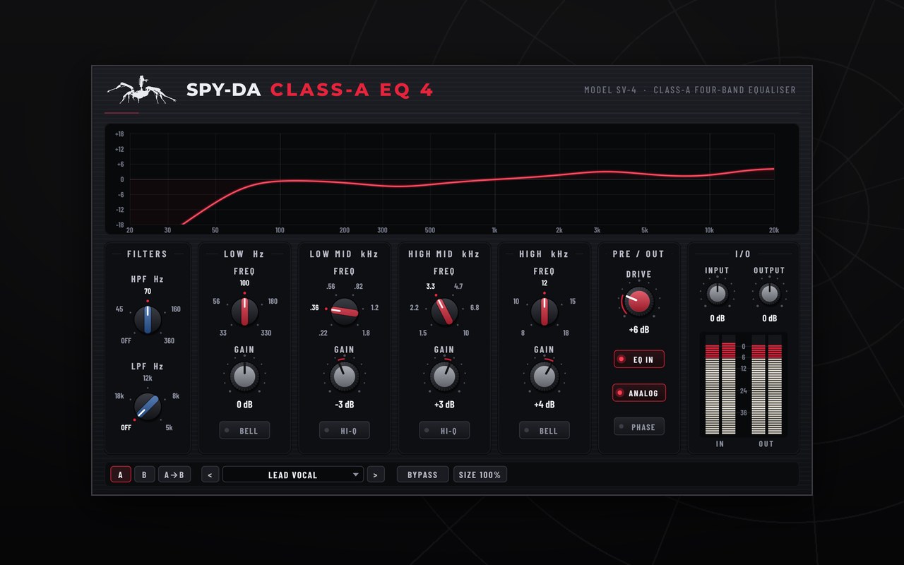 Spy-da Class-A EQ 4 plugin interface