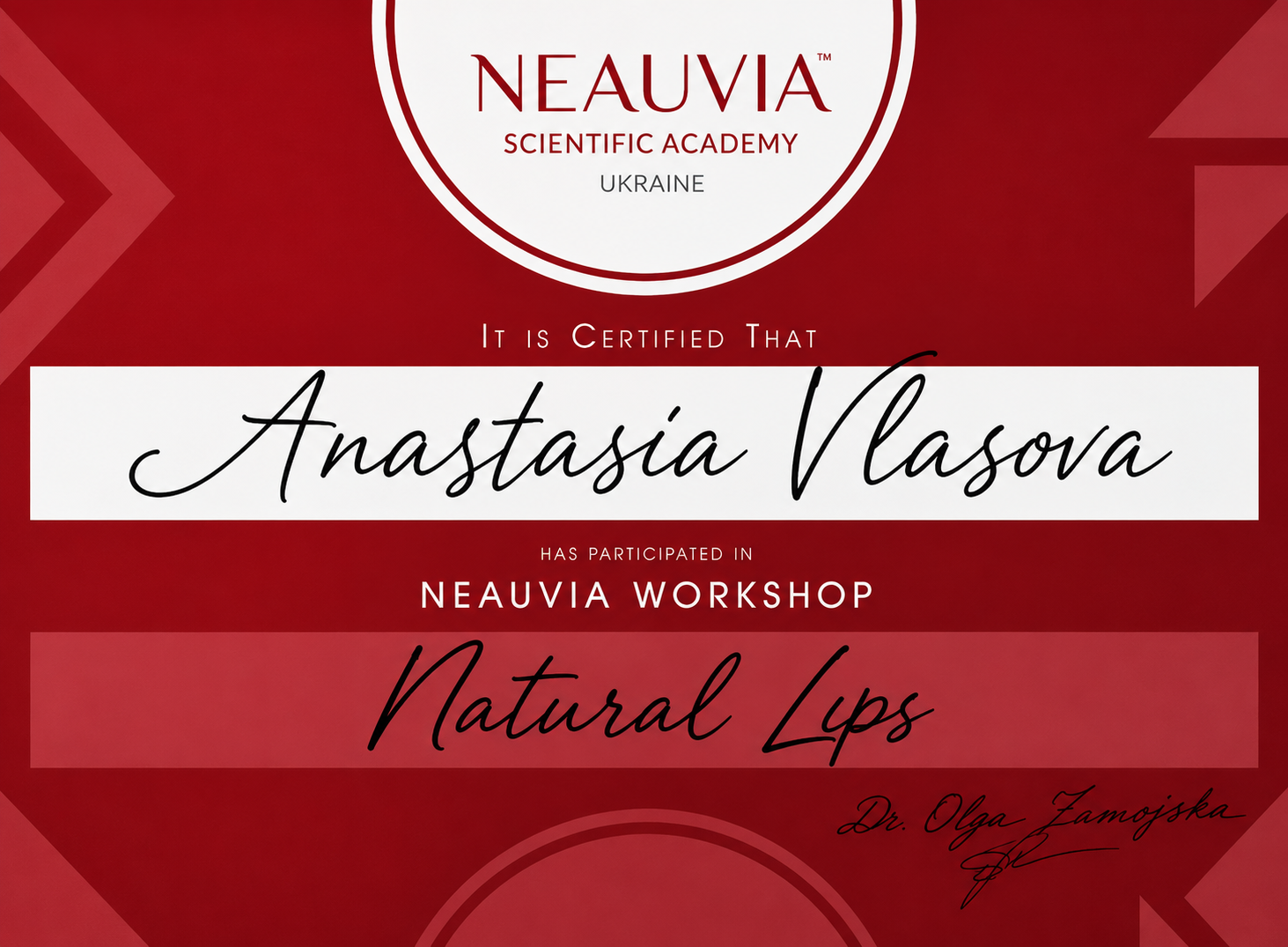 Vlasova Cosmetology Certificate 6